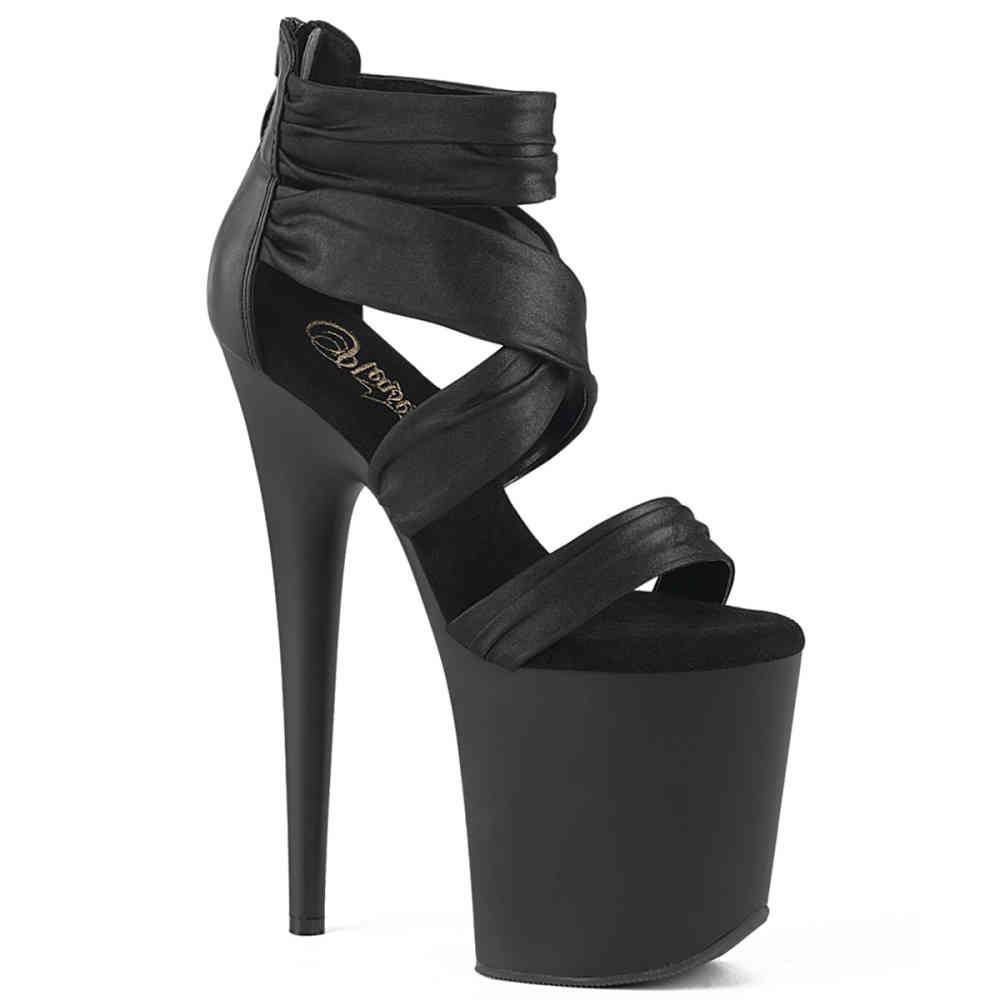 Pleaser - FLAMINGO-820 Knöchelriemen-Sandale, Poledance Schuhe - Schwarz